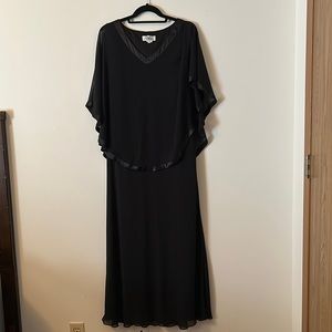 Black long dress with cape overlay